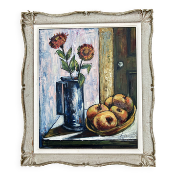 Tableau vintage, nature morte "Les pommes"