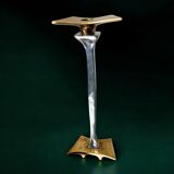 Brutalist candleholder by David Marshall, bronze and aluminium, Spain, 1970s