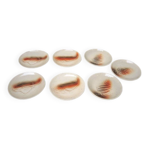 7 anciennes assiettes - saint amand