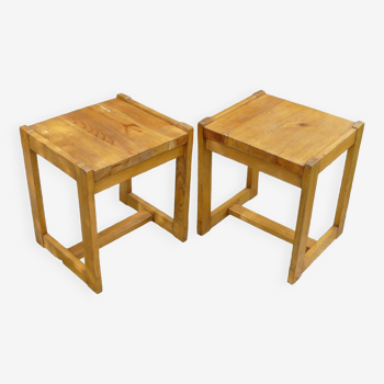Pair of vintage mountain style side tables 1970-80