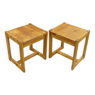 Pair of vintage mountain style side tables 1970-80