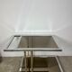 Belgo chrome serving cart/rolling table in chromed and gold-plated brass, 70s