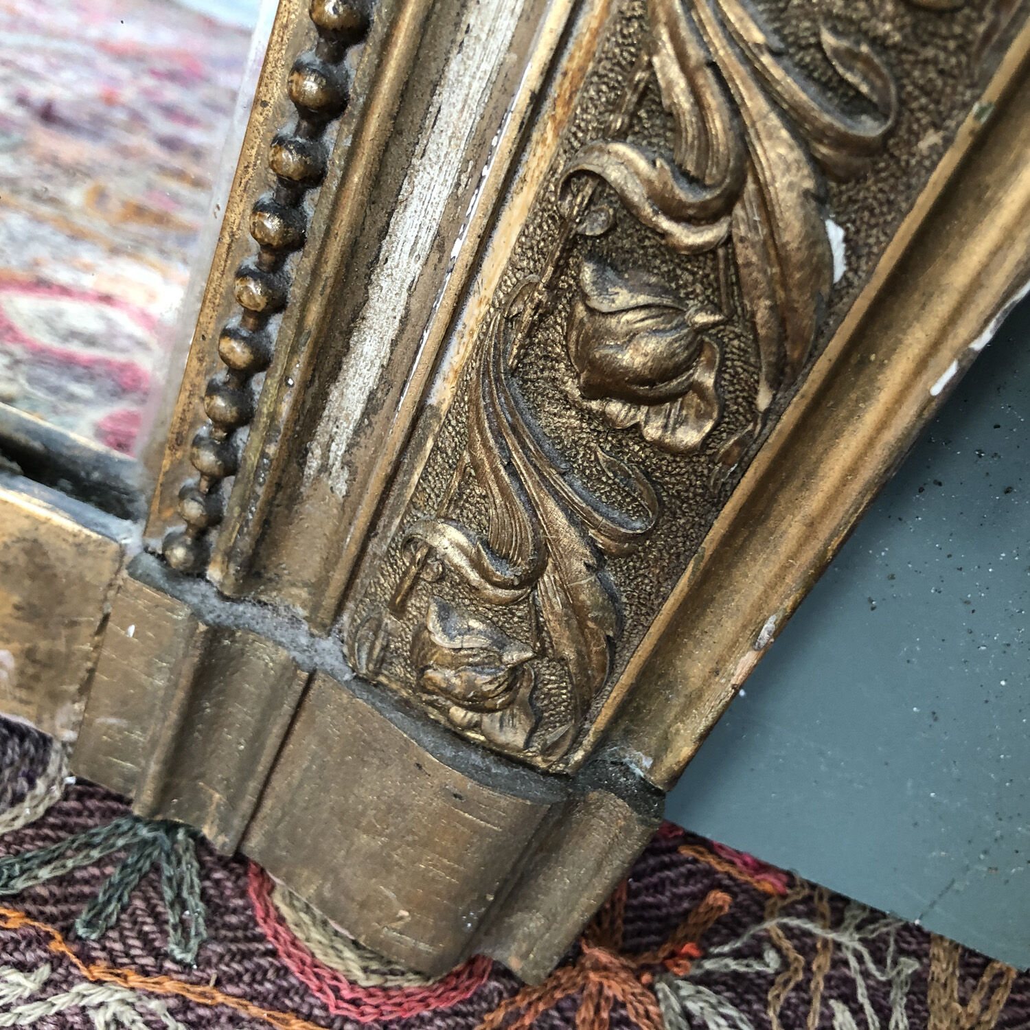 Antique fireplace mirror 130x92cm