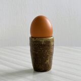 5 coquetiers en grès pyrite, shooter en céramique.