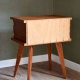 Scandinavian bedside table with compass legs