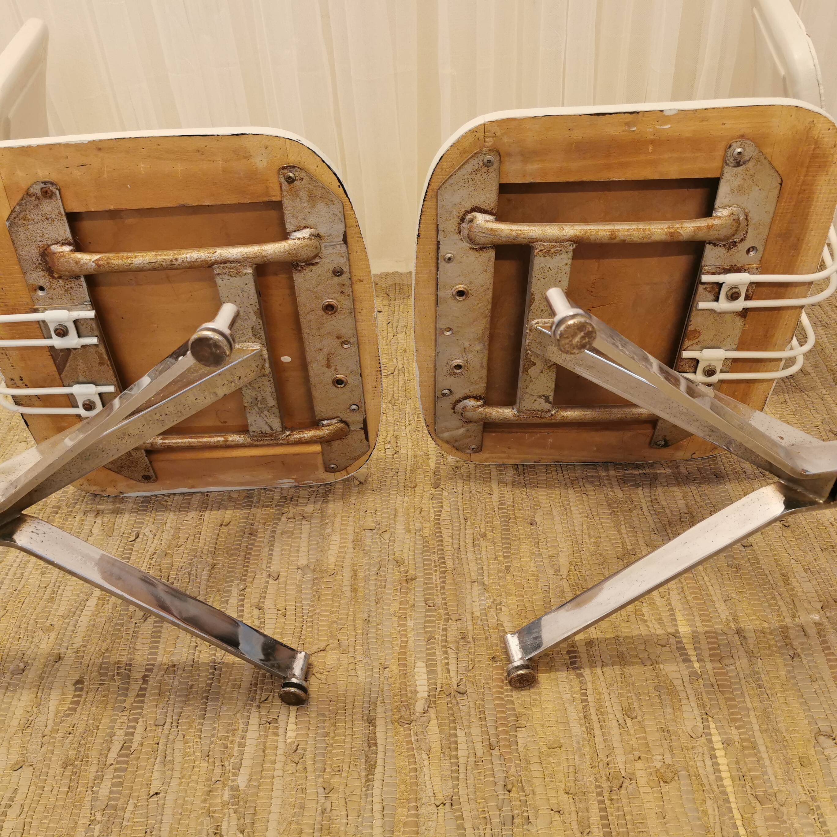 Pair of low armchairs