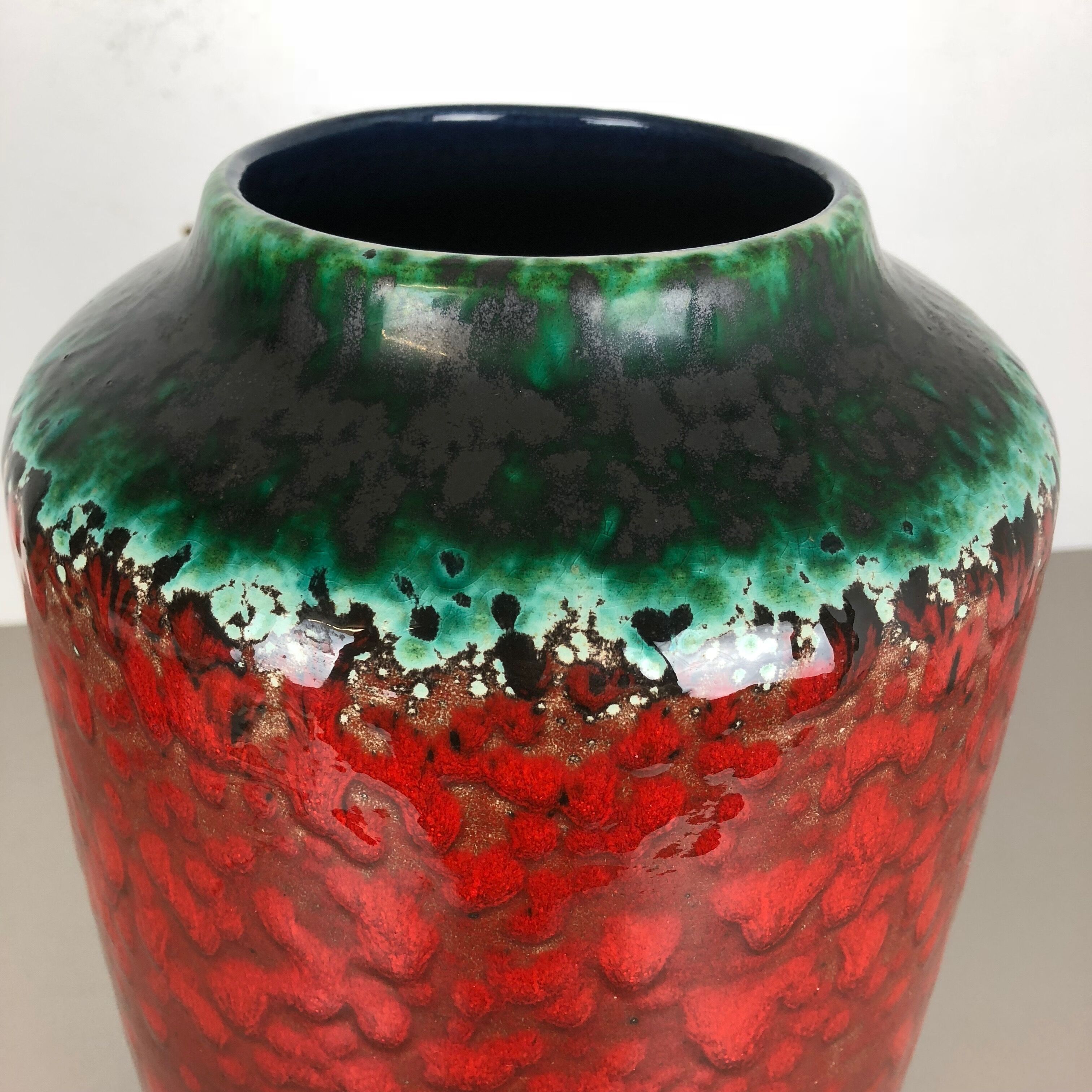 Large Pottery Fat Lava Multi-Color 517-45 Floor Vase Made by Scheurich, 1970s
