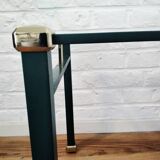 Side table end of sofa in vintage green metal