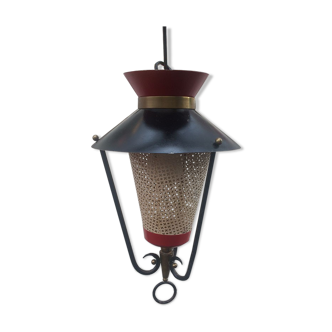 Lantern metal suspension light 1950