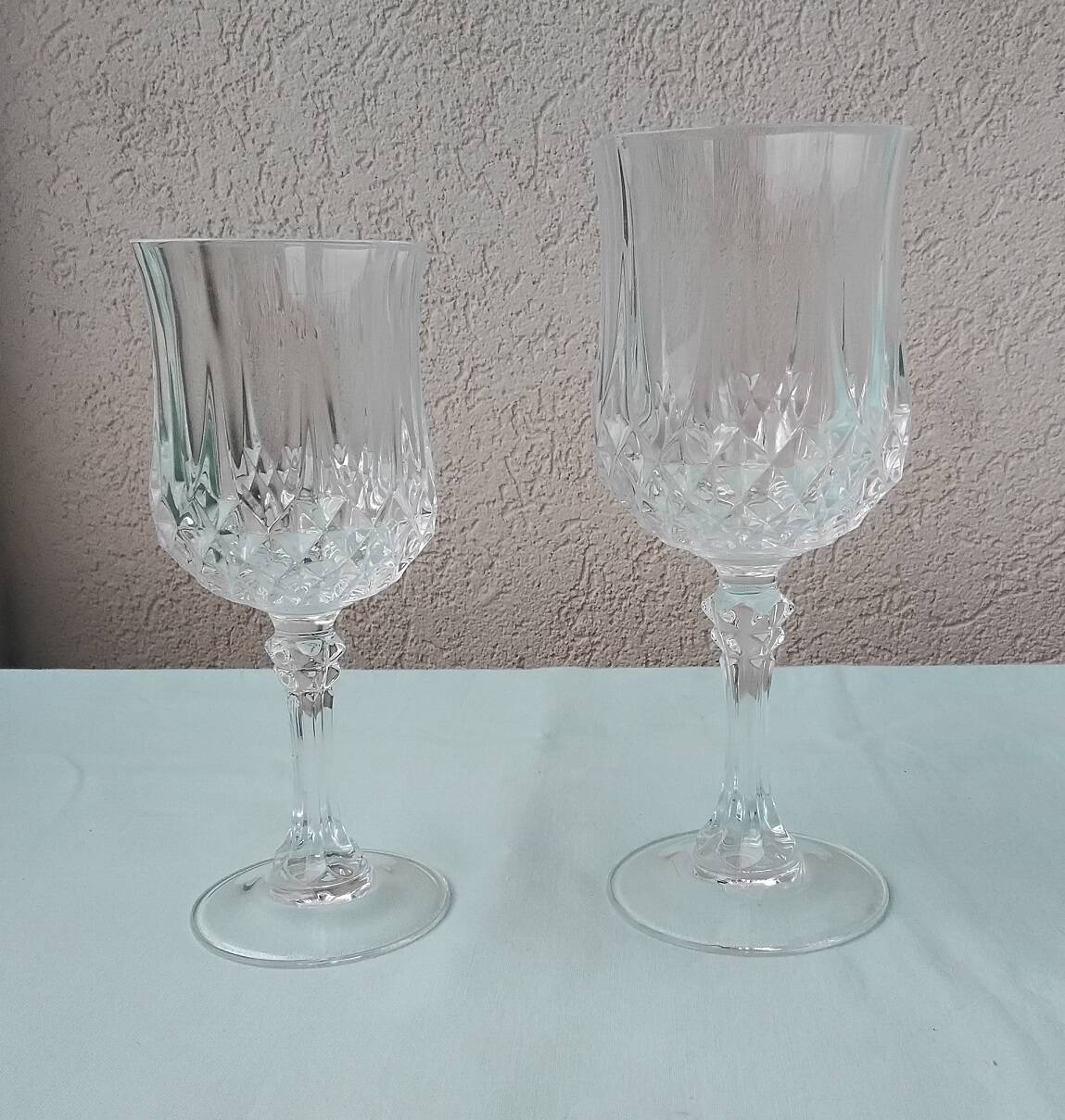 6 crystal stem glasses