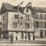 Table HSP "Rue Gambay Vieux Troyes" trade in 1910 HSP signed + frame