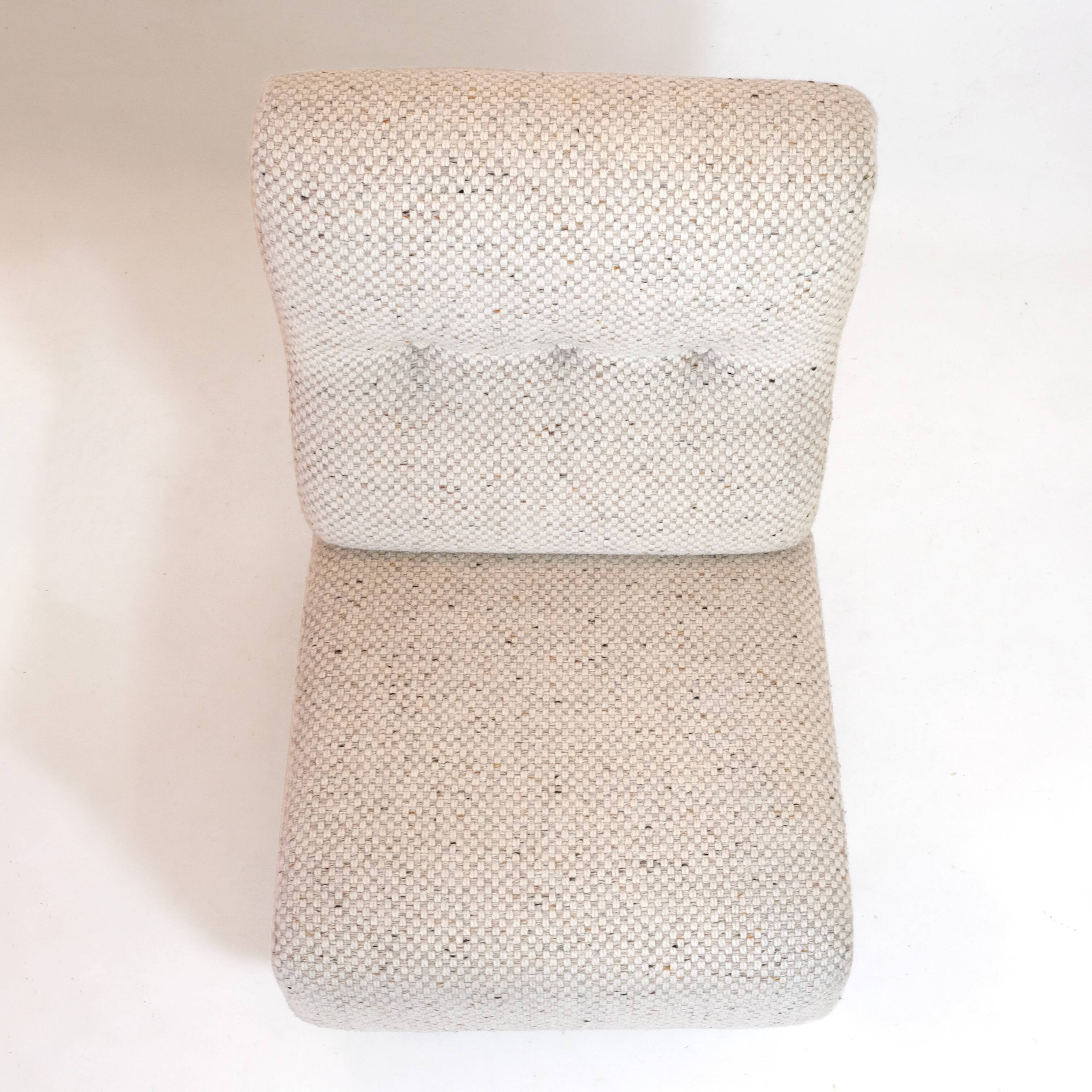 Robert Guillerme & Jacques Chambron, armchair upholstered in beige fabric.