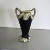 Ancien Vase en Barbotine Bleue De Bruyn