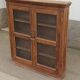 Armoire murale vitrée en bois ancien