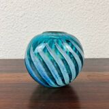 Handcrafted blue glass vase by Phoenician Glass Malta