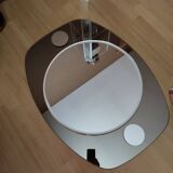 Vintage oval smoked brown mirror