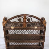 Bamboo and rattan wood shelf