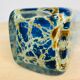 Vase verre Gozo Cittadella bleu et doré