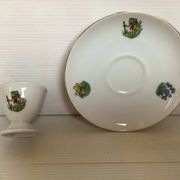 Egg cup frog and flowers Bavaria Germany