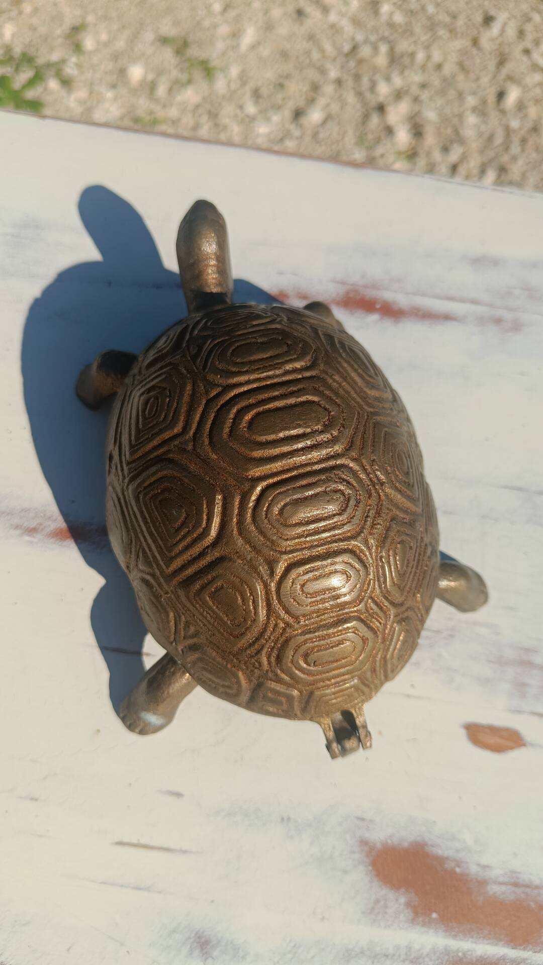 Vintage bronze turtle ashtray