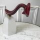 Art Deco glass wall lamp with burgundy porcelain support 30s
