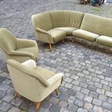 Danish Scandinavian modular corner sofa of years soft 50 green glossy