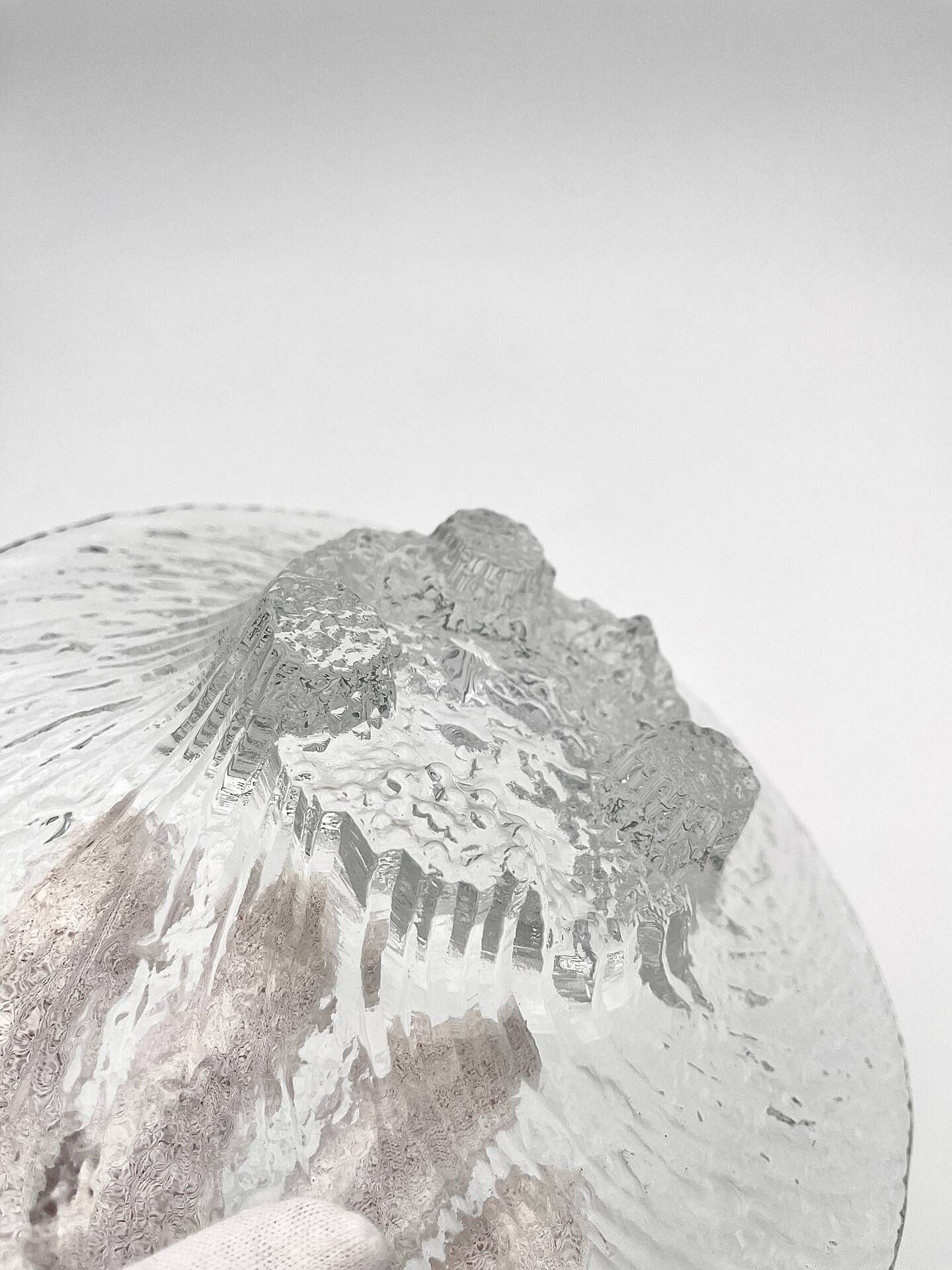 Coupe Tapio Wirkkala Iittala Avanti Crystal Givre Brutalist 25cm