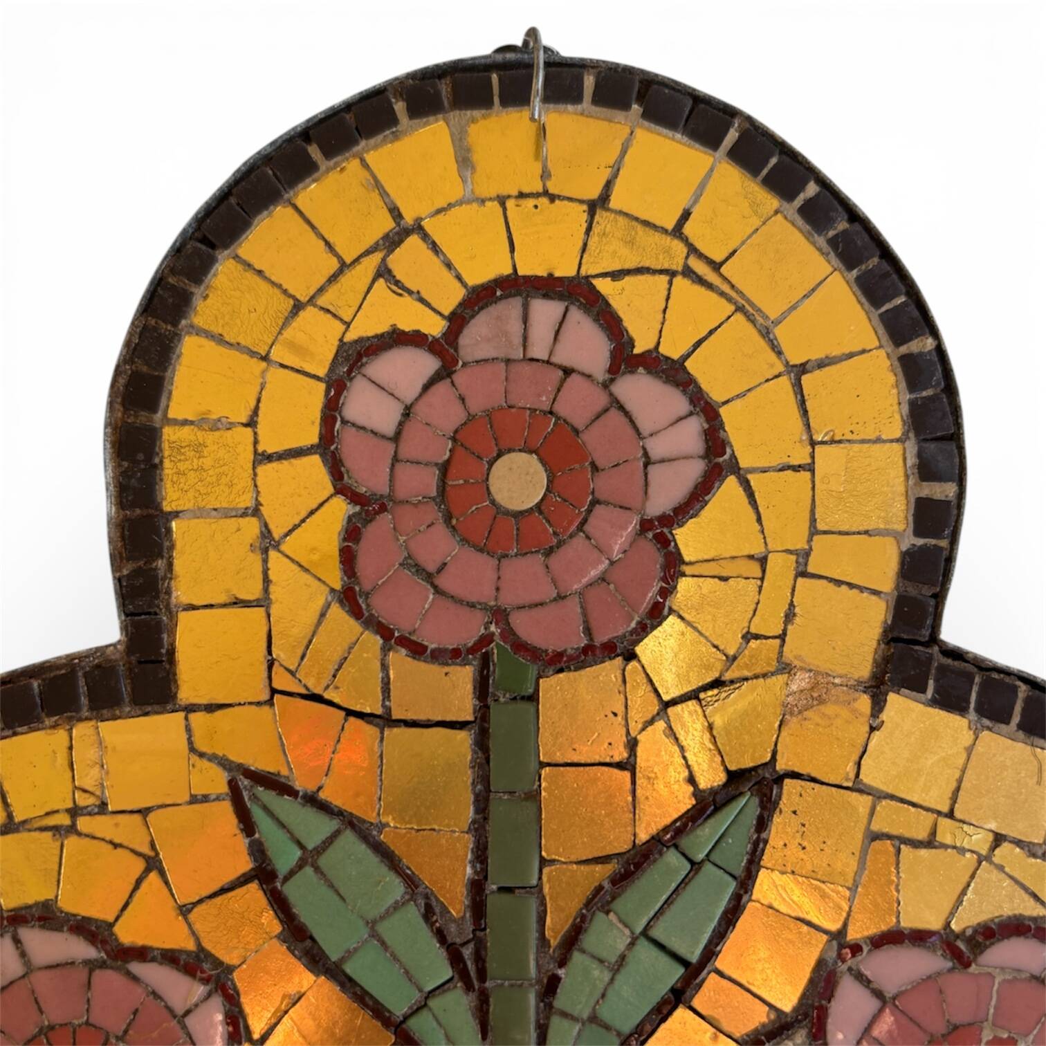 Wall plaque in floral mosaic, around 1900