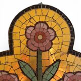 Wall plaque in floral mosaic, around 1900