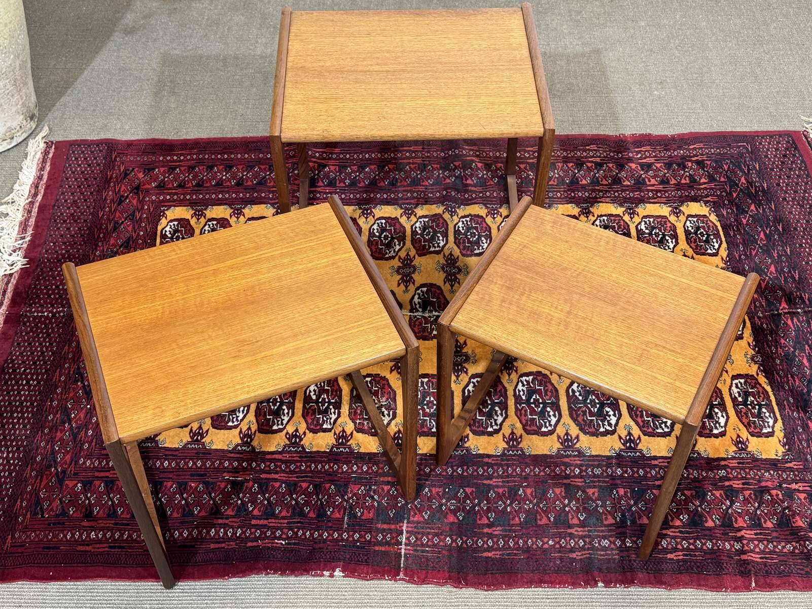 Set of 3 English nesting tables by the brand Gplan from the 1970s in
