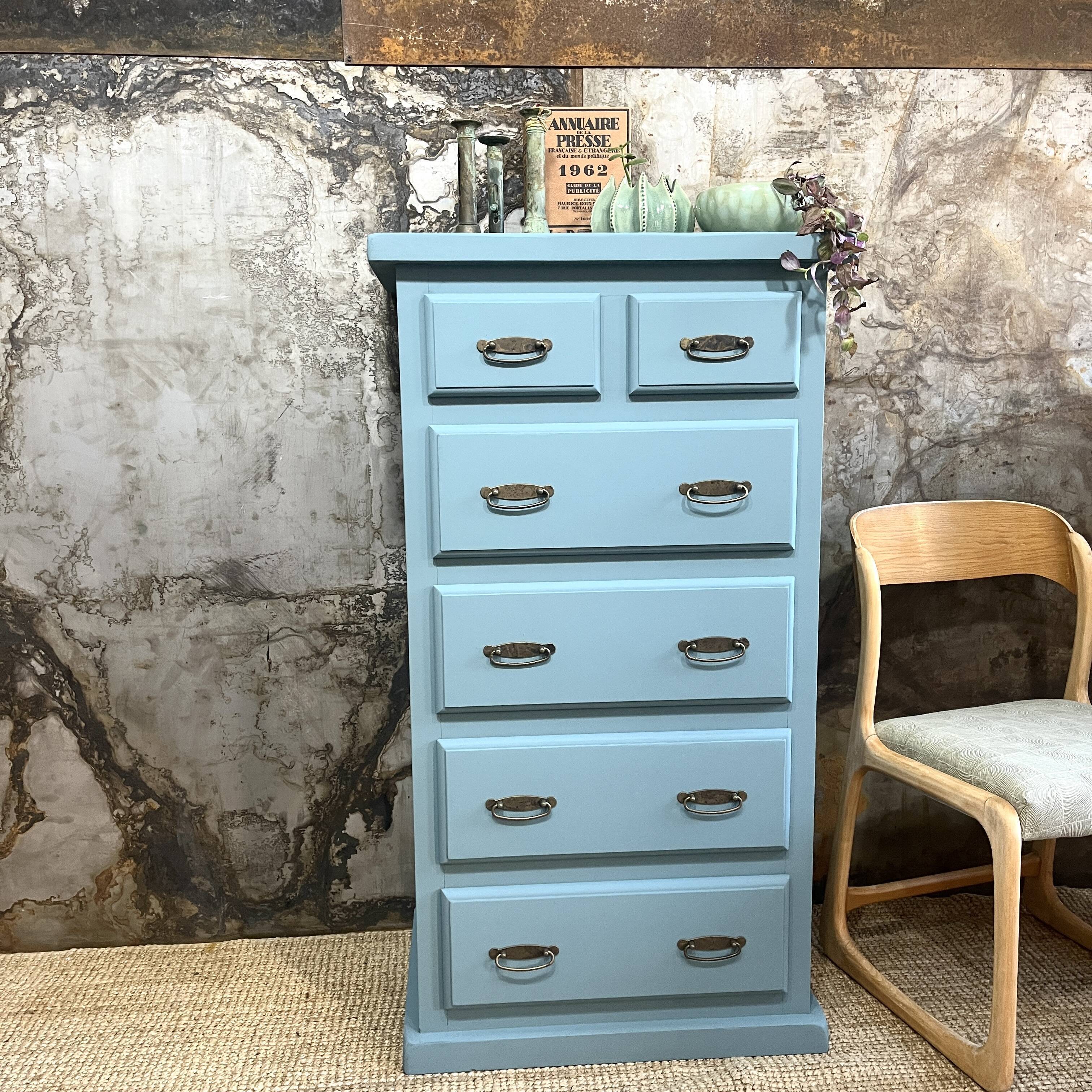 Nordic blue chest of drawers