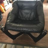 Fauteuil cuir Luna vintage
