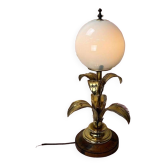 LAMPE DE TABLE HAUTE VINTAGE AVEC PALMIERS "DORÉS", STYLE HANS KÖGL