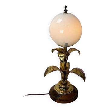 VINTAGE HIGH TABLE LAMP WITH “GOLDEN” PALM TREES, HANS KÖGL STYLE