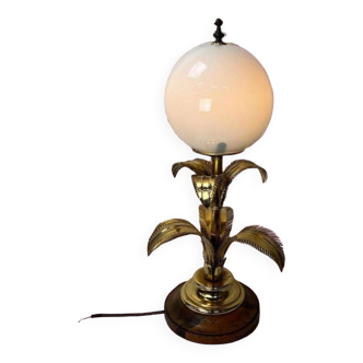 VINTAGE HIGH TABLE LAMP WITH “GOLDEN” PALM TREES, HANS KÖGL STYLE