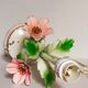 Bouquet lamp to table in vintage painted sheet vinyl lampshade