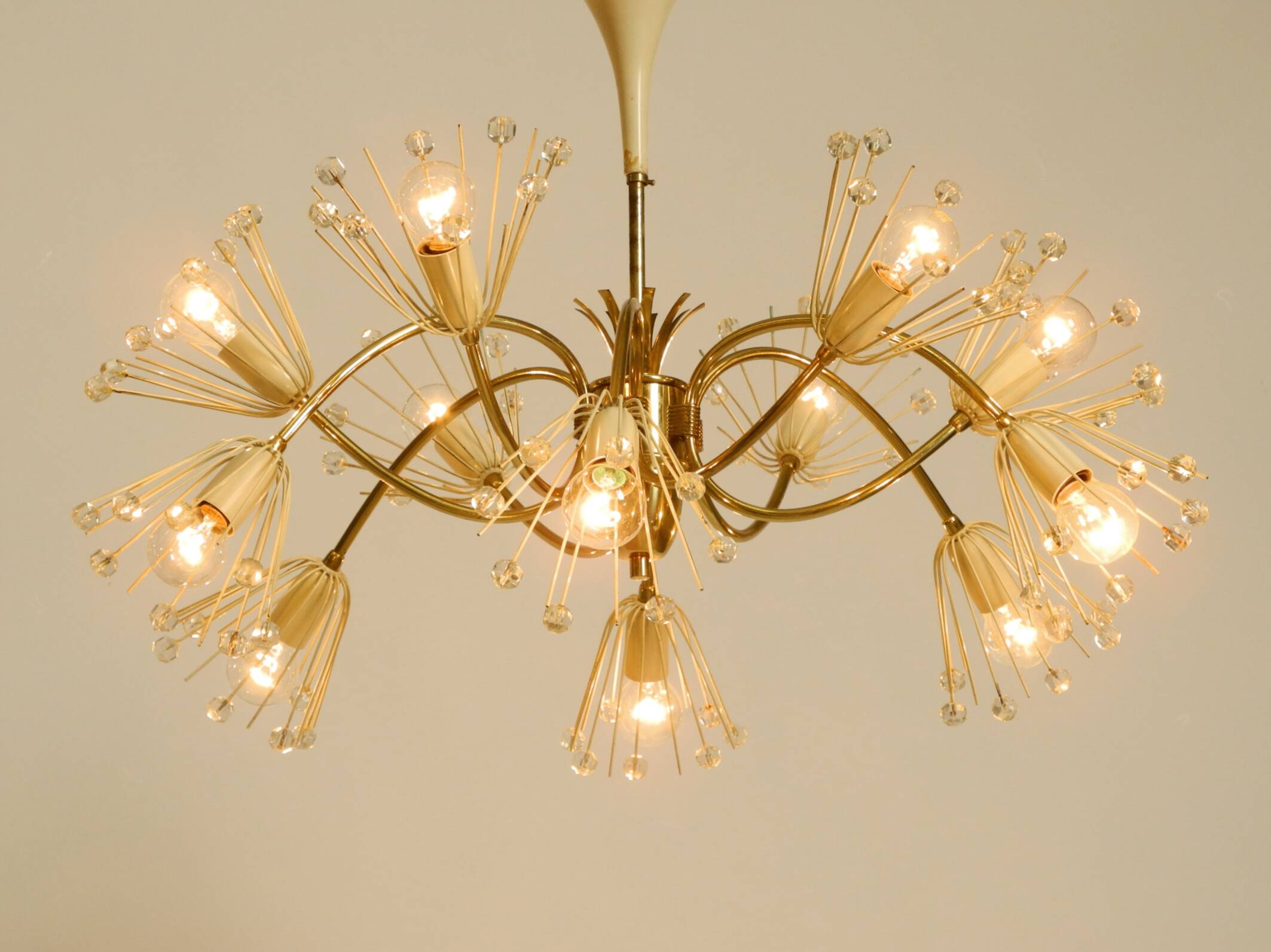 Beautiful brass chandelier by Emil Stejnar for Rupert Nikoll