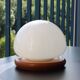 Lampe champignon en opaline et bois, années 80