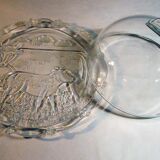 Glass cheese platter and bell