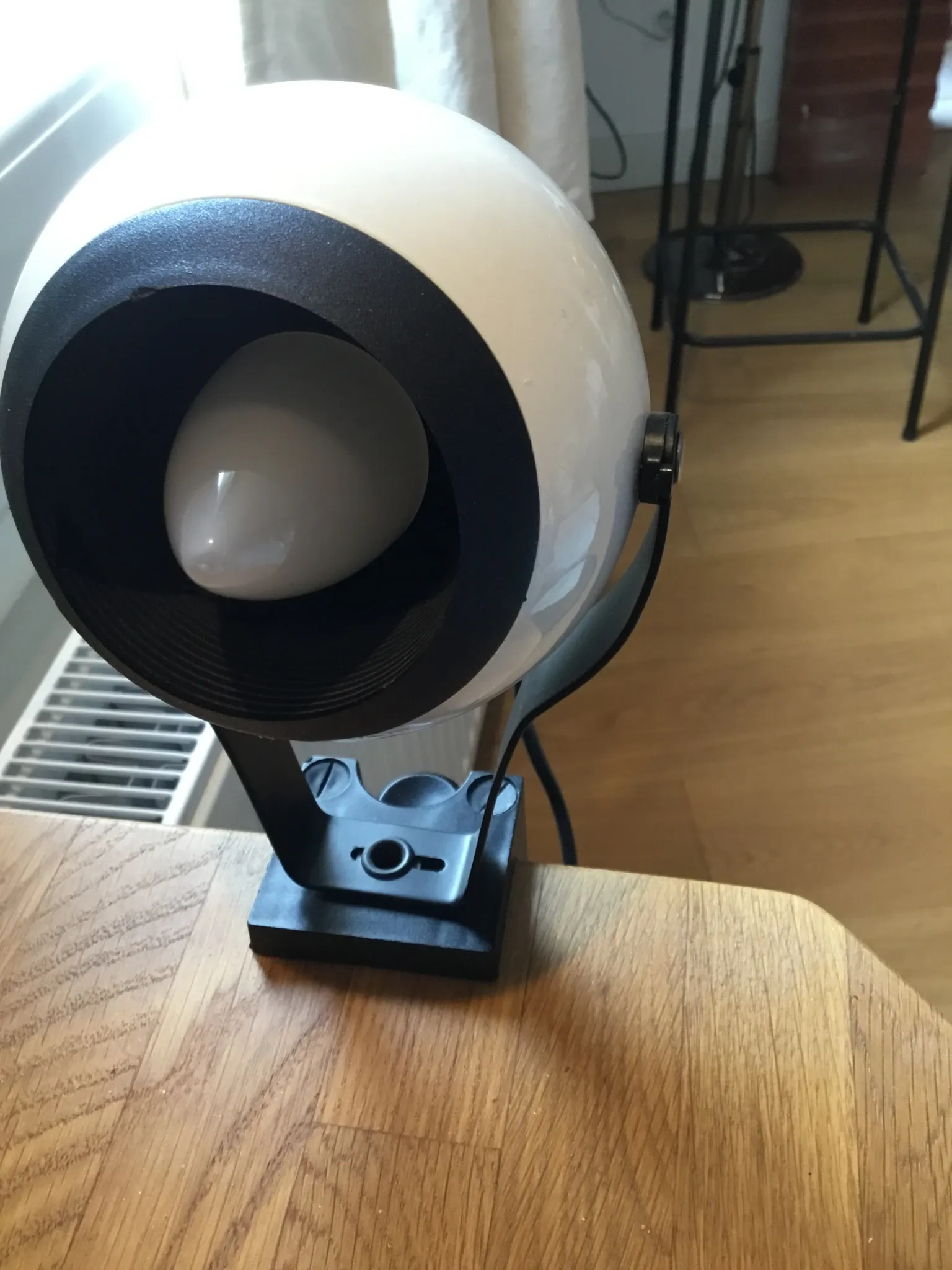 70s black and white eye ball globe lamp