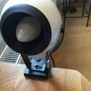 70s black and white eye ball globe lamp