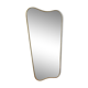 Irregular organic trapezoidal barber mirror vintage Eden gilded brass
