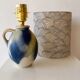 Small wireless West German pottery vase lamp with Japanese shade.