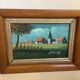 Small landscape painting, oil on panel, signed