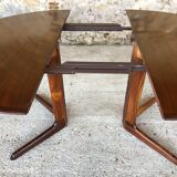 Expandable Scandinavian rosewood dining table by CJ Rosengaarden, circa 60's