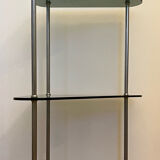 Vintage smoked glass corner shelf