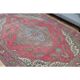 1970s Vintage Persian Handmade Wool Pink Oversized Area Rug 279x390