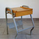 Vintage bedside table in wood and metal 1950