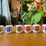 Set of 6 cups mobil years 70