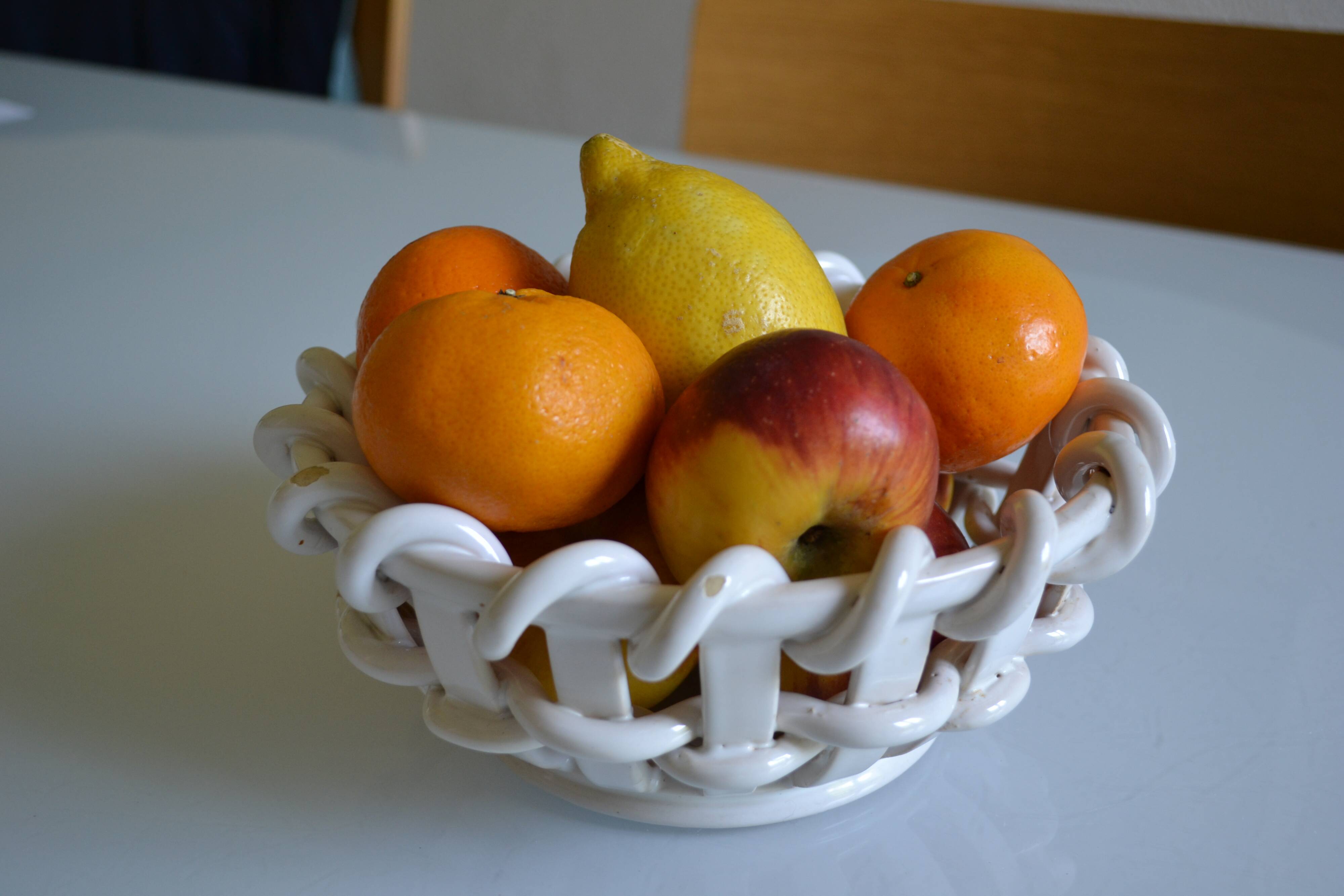 Corbeille ou coupe à fruits céramique tressée de Malicorne Emile Tessier